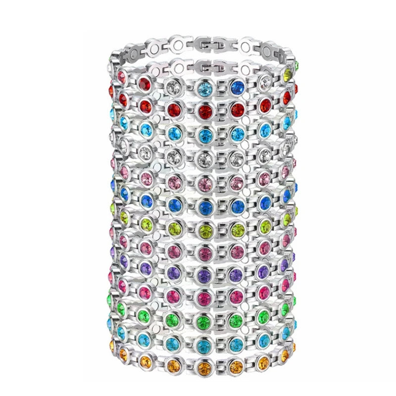 Luxury Cubic Zirconia Bracelet for Women - Energy & Magnetic Therapy Jewelry
