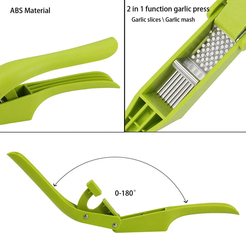 Multifunctional Garlic Press Slicer Mash Tool for Home Cooking