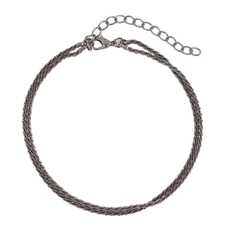 Dainty Adjustable Layered Ankle Bracelet Set for Women - Beach Jewelry