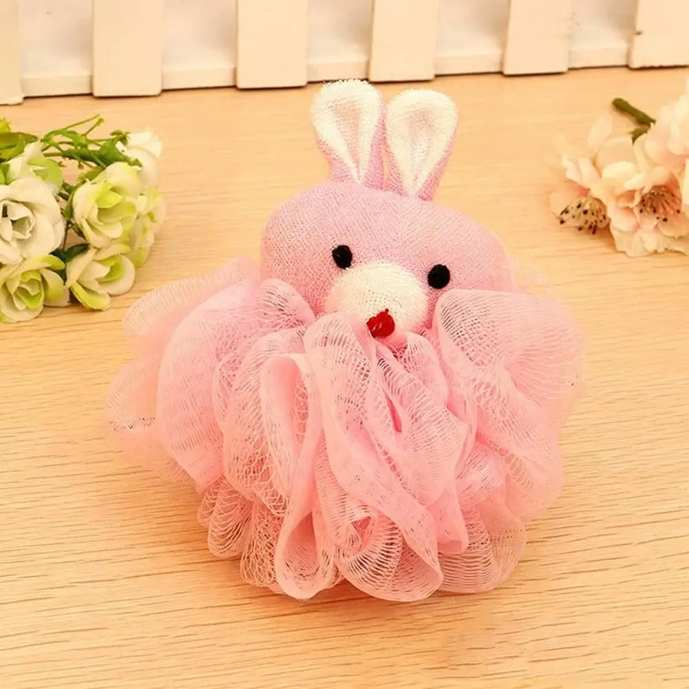 Kids Bath Sponge with Cartoon Animal Design - Soft Mesh Loofah for Gentle Baby Bathing