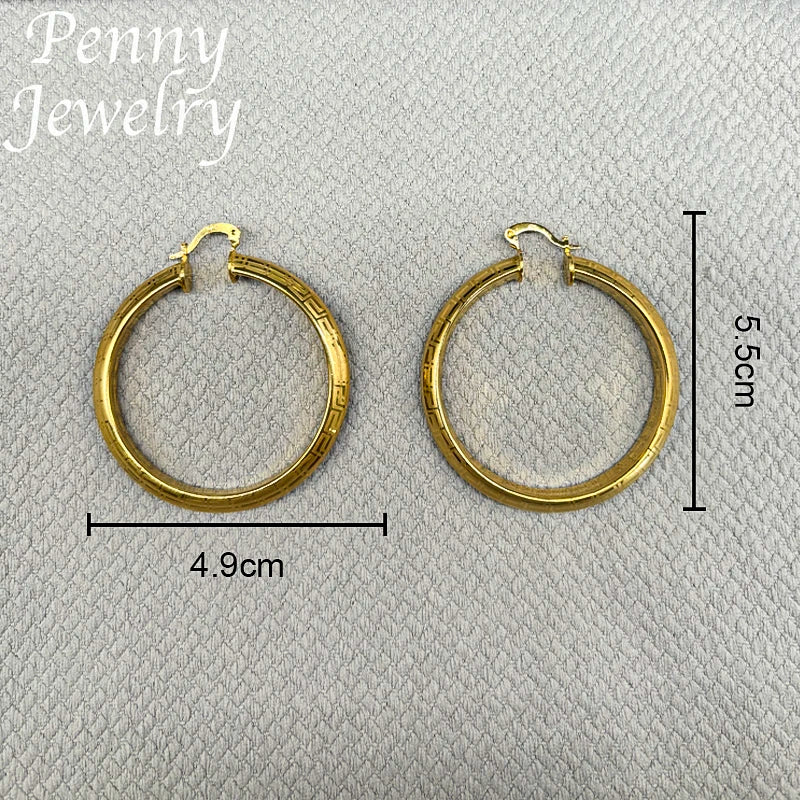 18K Gold Plated Hoop Earrings for Women Copper Circle Jewelry Gift