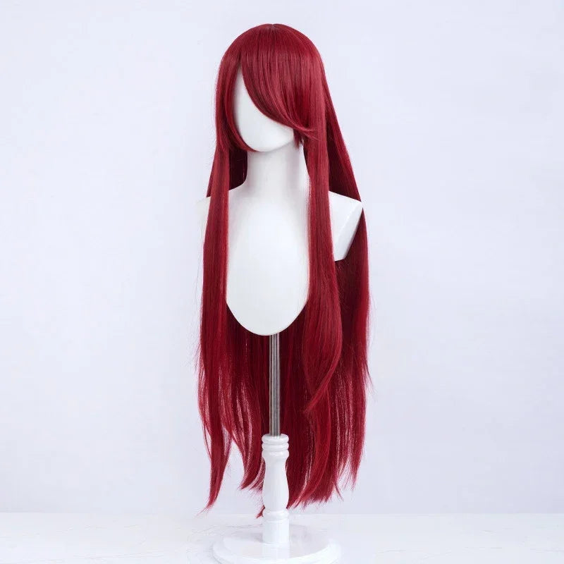 Long Wine Red Anime Wigs 100cm Uzumaki Kushina Synthetic Heat-Resistant Hair Wig