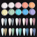 10pcs Iridescent Mermaid Nail Powder Set for Art & Manicure