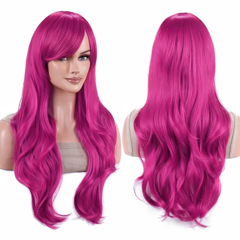 Vibrant Orange Wavy Cosplay Wig for Women - Anime, Halloween & Costume Hair