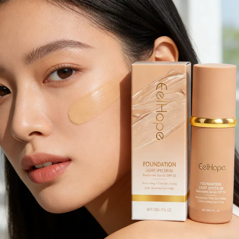 4-in-1 SPF 50+ Liquid Foundation Makeup Base - Matte Waterproof Long-Lasting