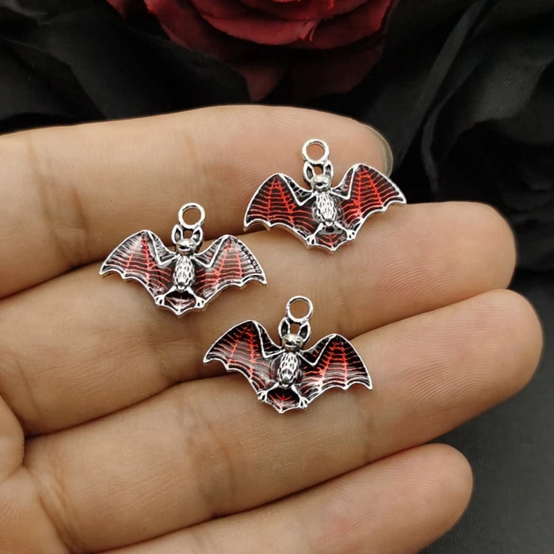 10pcs Vampire Bat Charms for Jewelry Making DIY Bracelets & Necklaces