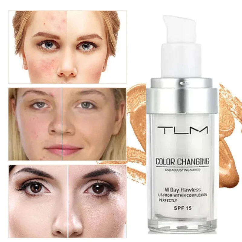 Color Changing Foundation Makeup Base 30ML Hydrating Full Cover Liquid Concealer