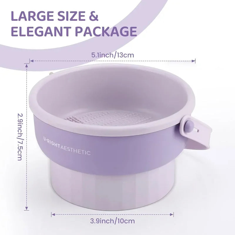 3-in-1 Makeup Brush Cleaning and Drying Bucket with Storage Box - Reusable Silicone and PP Material