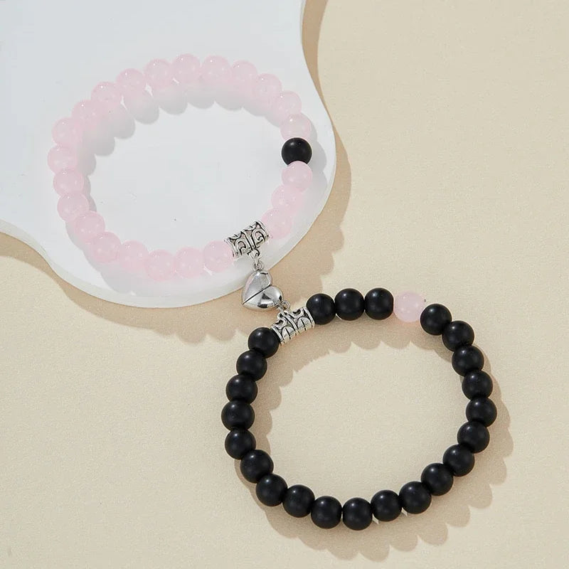 Love Heart Magnetic Bracelet Set for Men and Women - Couples Personalized Party Accessories