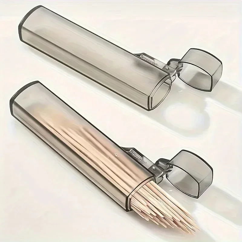 Plastic Portable Toothpick Case - Clear Travel Toothpick Holder for Outdoor and Restaurant Use
