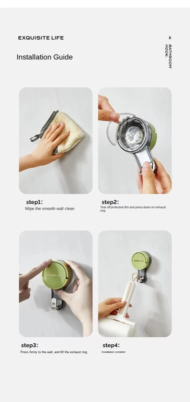 Strong Vacuum Suction Hooks No-Drill Adhesive for Home Bathroom Kitchen Door