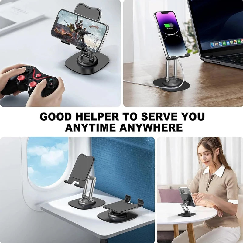 Adjustable Tablet and Phone Stand - 360° Rotatable Portable Desktop Holder