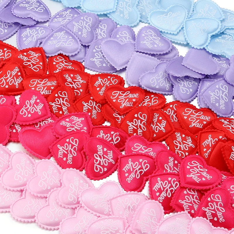 Heart-Shaped Sponge Artificial Petal for DIY Sewing Crafts and Wedding Decor - 50PCS