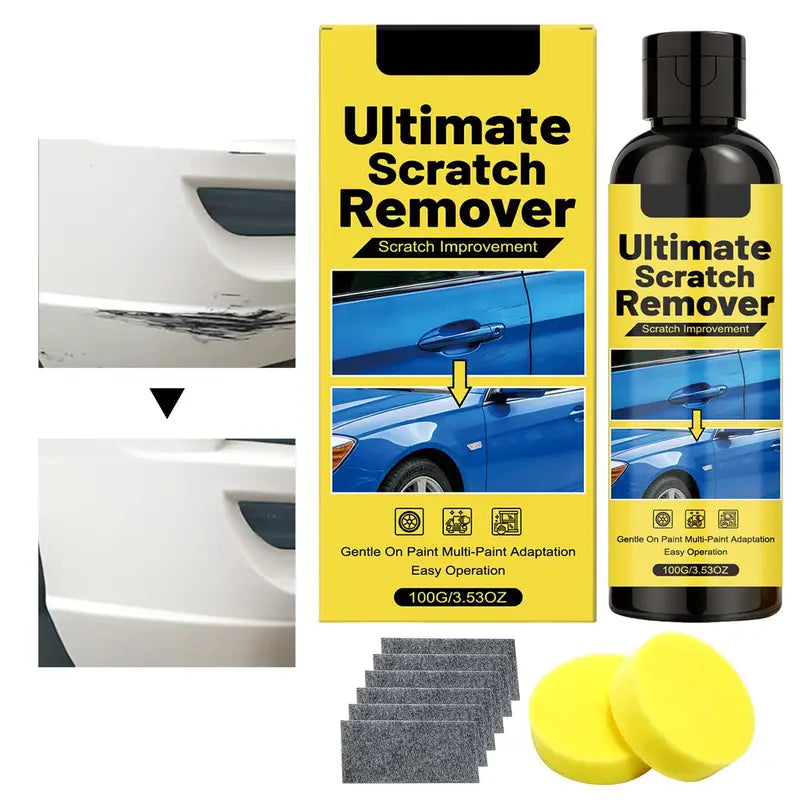 Car Scratch Repair Cream and Polishing Wax Kit with Sponges & Cloths
