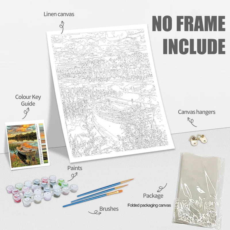Paint by Numbers Artwork Kit - Animals, Dragons, Phoenix, DIY Canvas & Paint