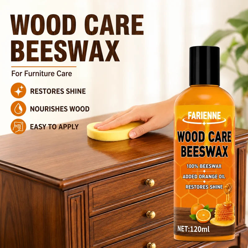Natural Beeswax Wood Care Polish for Hardwood Floors and Furniture - Restores Shine & Waterproofing