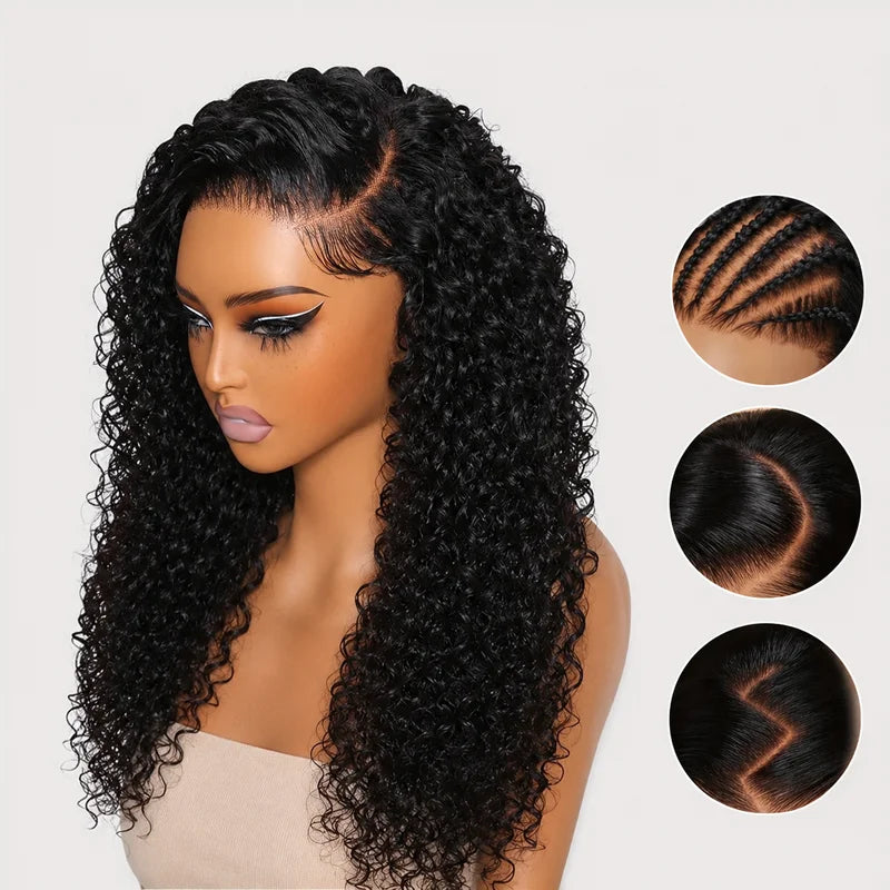 Deep Wave Human Hair Wig with Swiss Lace Glueless 18-22in Options for Women