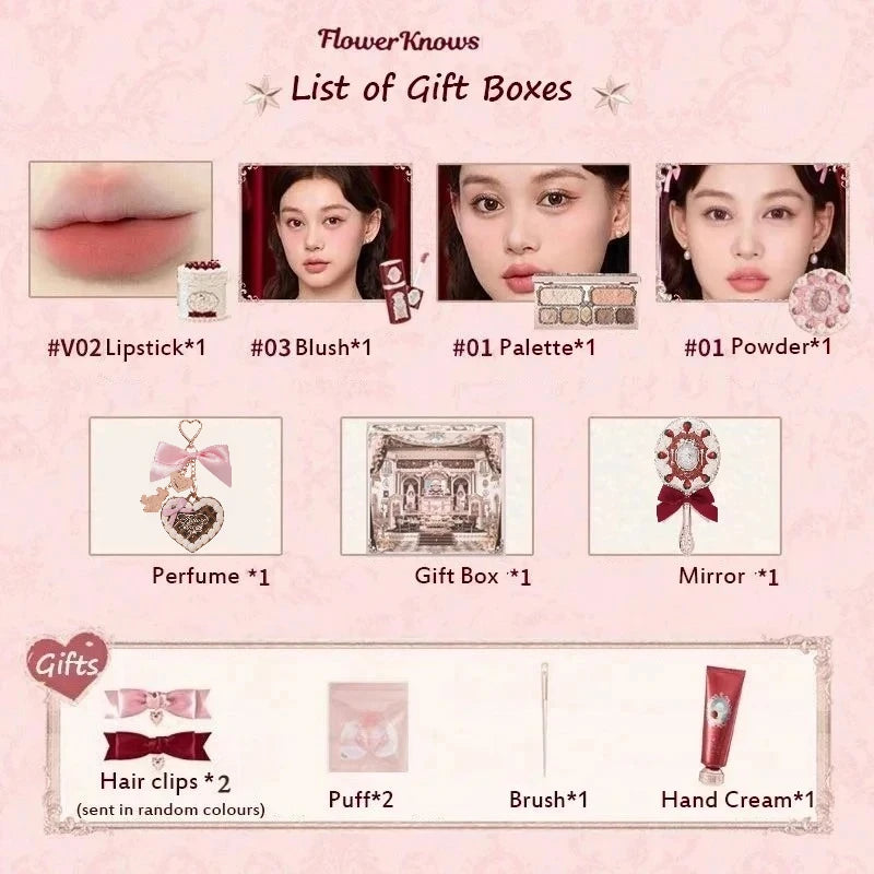 Full Makeup Set with Palette, Lipstick, Blush, Accessories & Travel Bag
