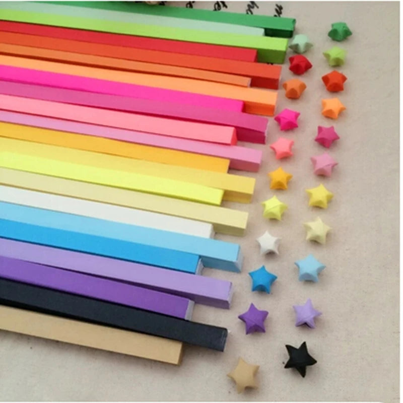Origami Lucky Star Ribbons Paper Folding Kit for Kids - Random Colors