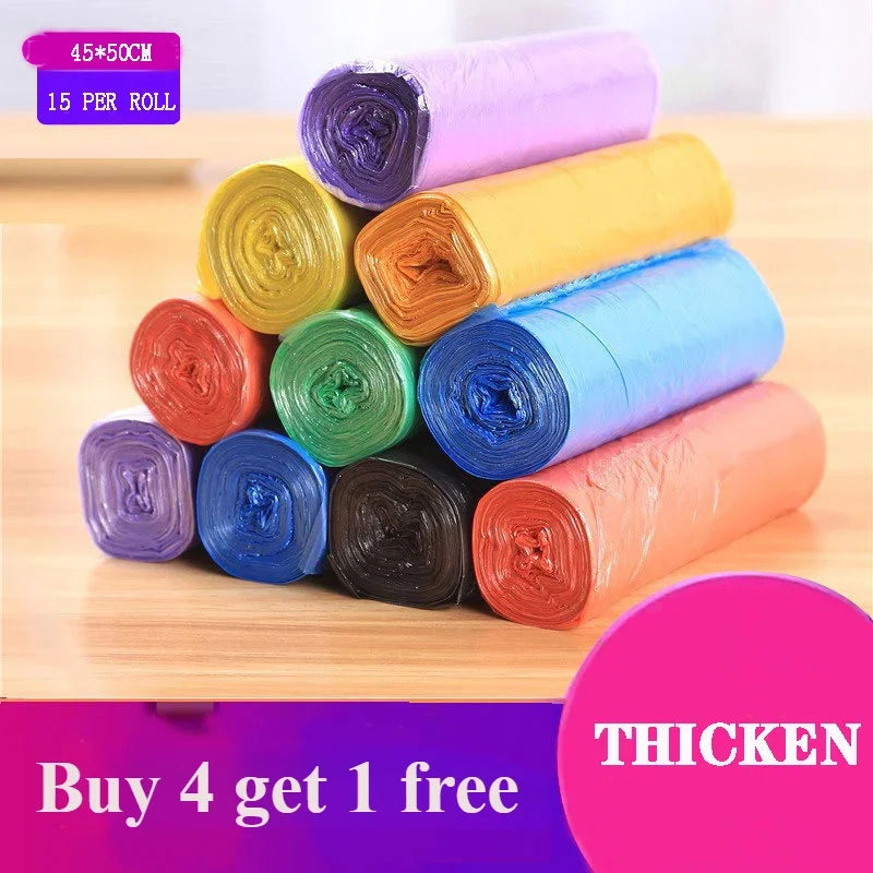 Disposable Garbage Bags Pack - 5 Rolls, 100Pcs, Durable & Odor-Resistant