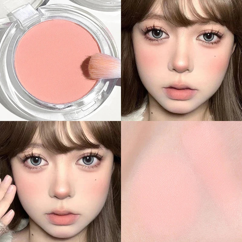 Waterproof Matte Cheek Color Makeup Blush Powder with Brightening & Contouring