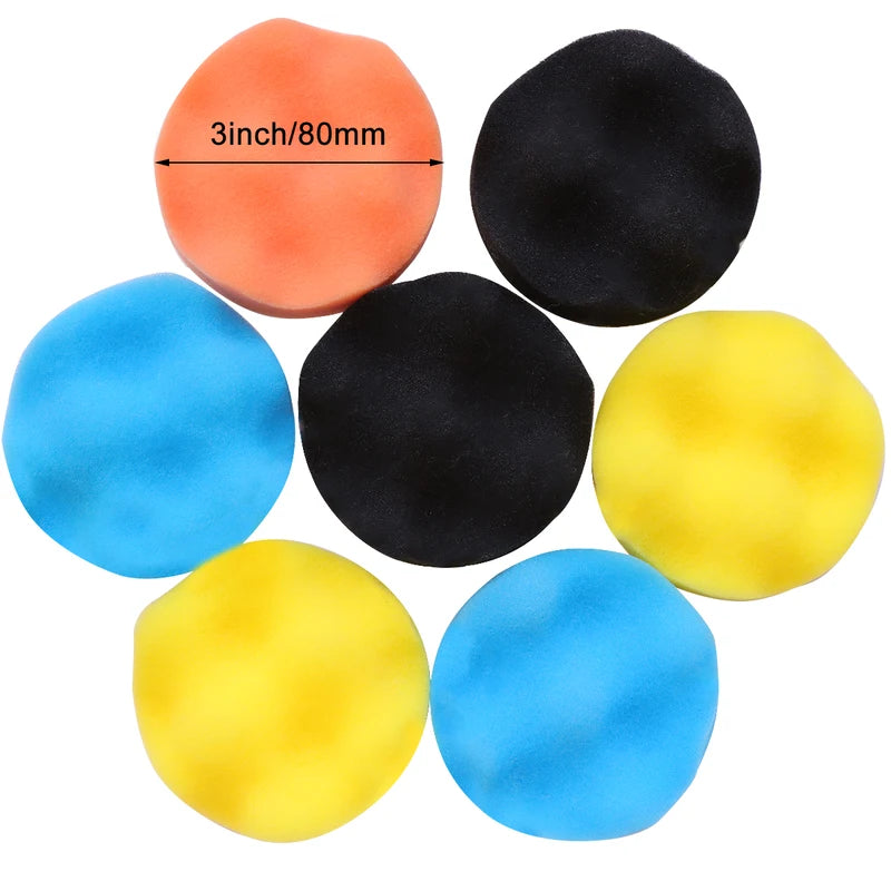 Car Polishing Sponge Pads Kit 80mm 50pcs - Buffing & Waxing Tools