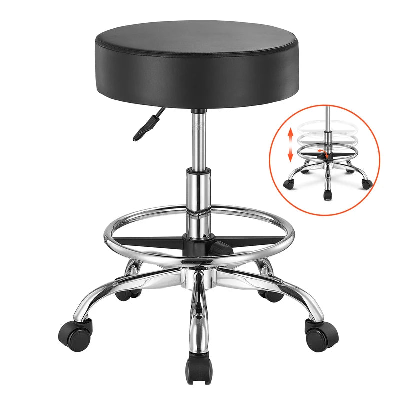 Adjustable Rolling Stool Chair for Salon Spa Tattoo Clinic 450 LBS Support