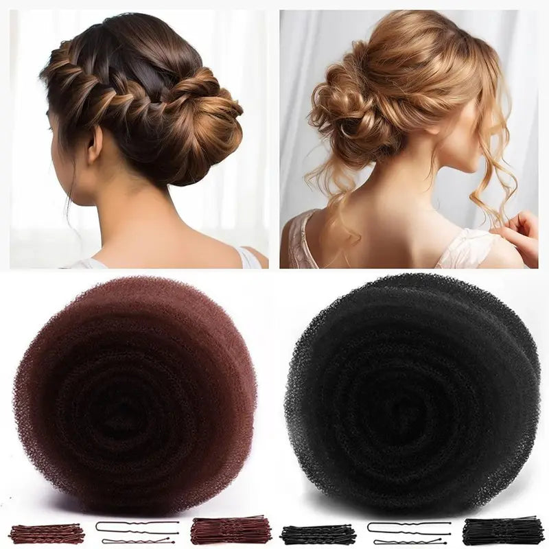 Hair Volume Sponge & Styling Clips Set for Updos - Soft Foam Padding for Hair Volume