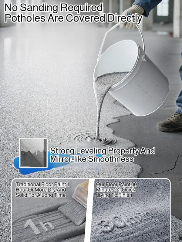 Marble-Look Epoxy Grout Floor Paint - Self-Leveling, Wear-Resistant, Anti-Slip Coating for Indoor & Outdoor Cement Floors