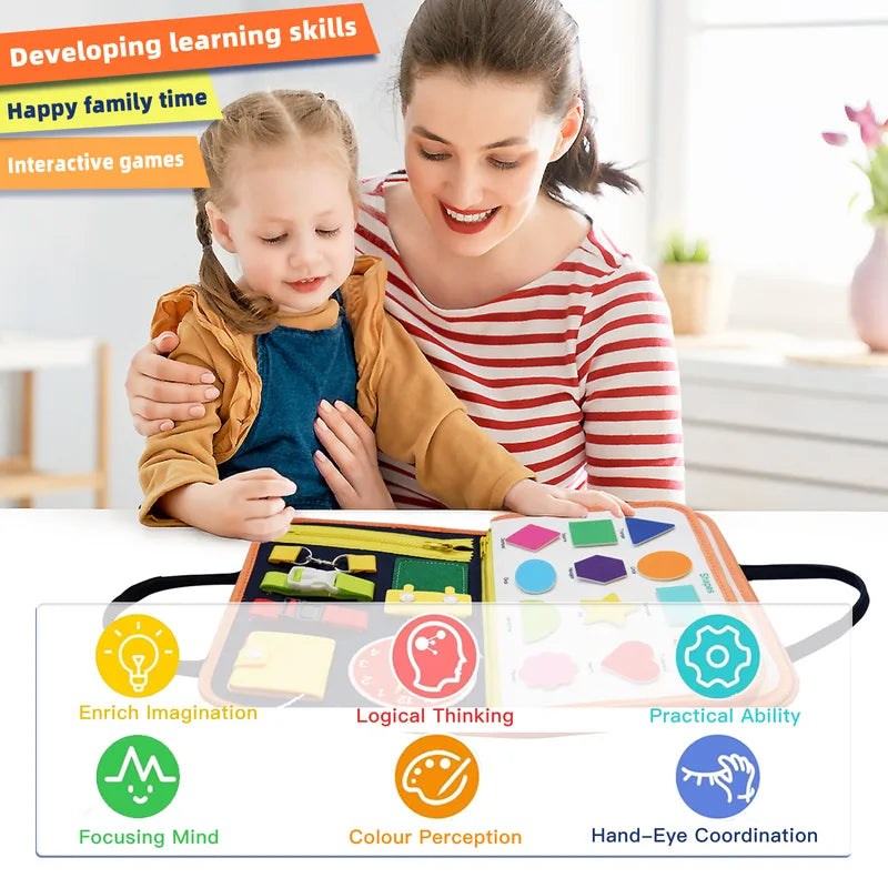 Montessori Busy Board for Kids 3-6 Sensory Educational Toy Fine Motor Skills