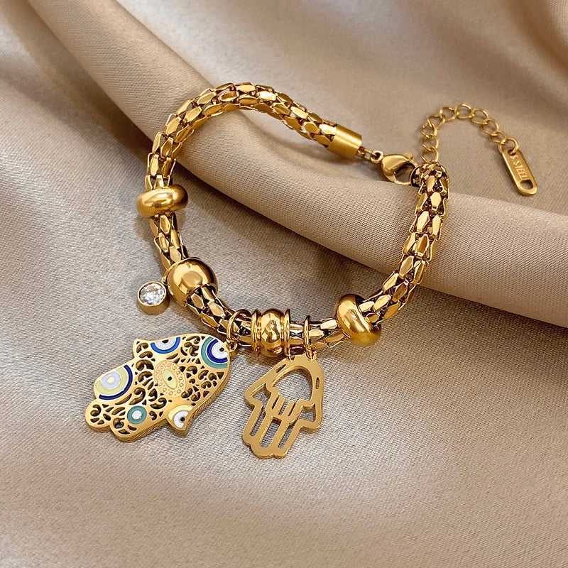 Trendy Rhinestone Inlaid Ball Bracelet for Women - Multiple Metal Colors