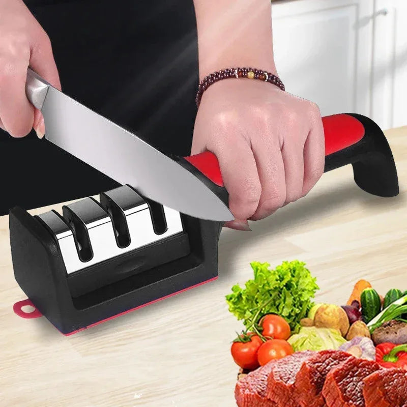 Multi-Stage Kitchen Knife Sharpener Handheld Stainless Steel Sharpening Tool