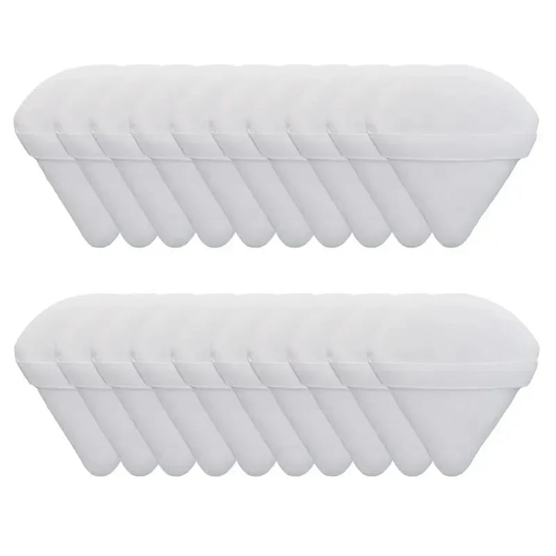 Triangle Velvet Powder Puff Set - Mini Face Makeup Sponges, Washable, Lightweight