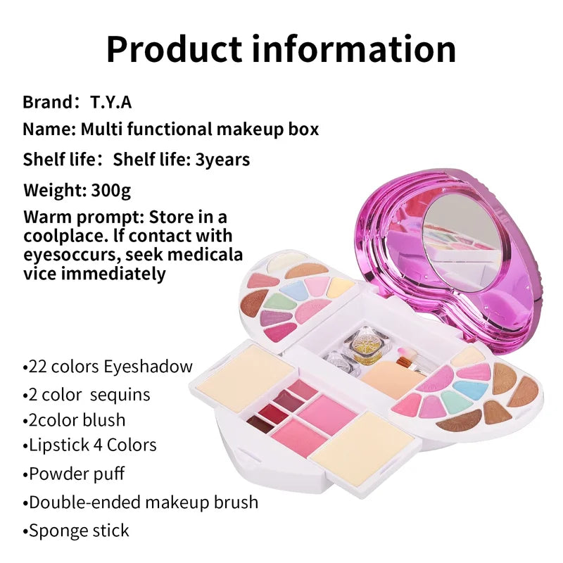 All-in-One Makeup Kit with 32 Colors Face Powder & Eye Shadow Palette for Women
