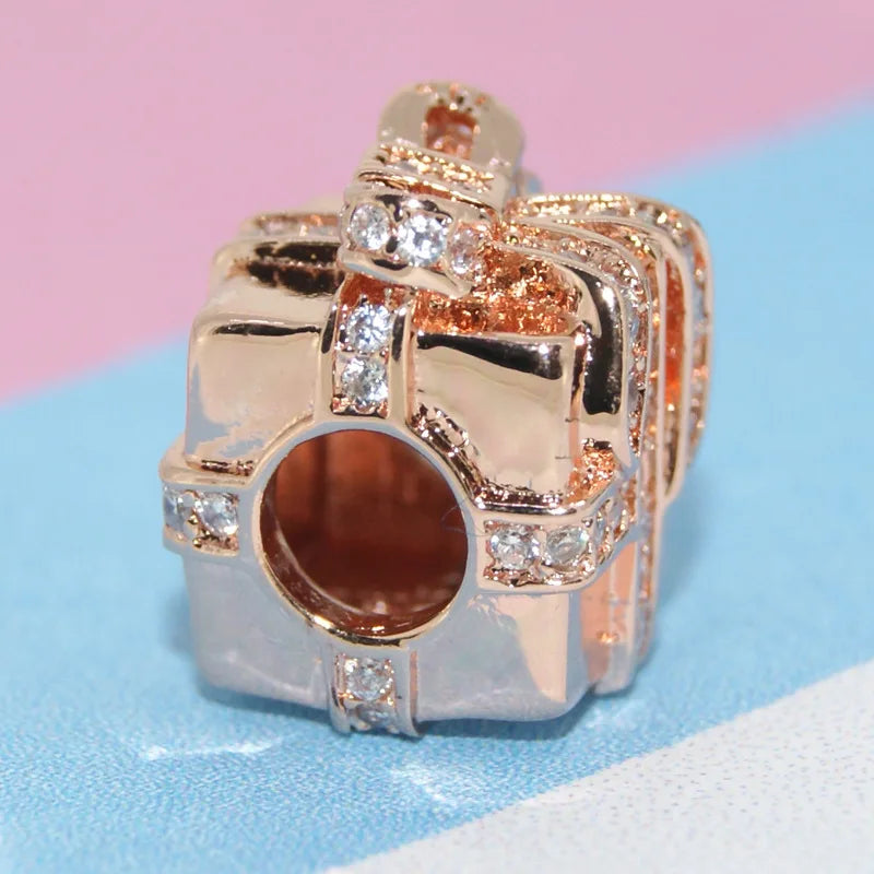 Sterling Silver Charm Bracelet Accessories Women Jewelry Pumpkin Wagon Camera Rabbit