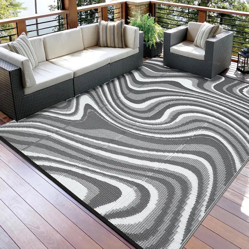 Waterproof Outdoor Rug 10x14ft - Reversible UV-Resistant Camping & Picnic Mat
