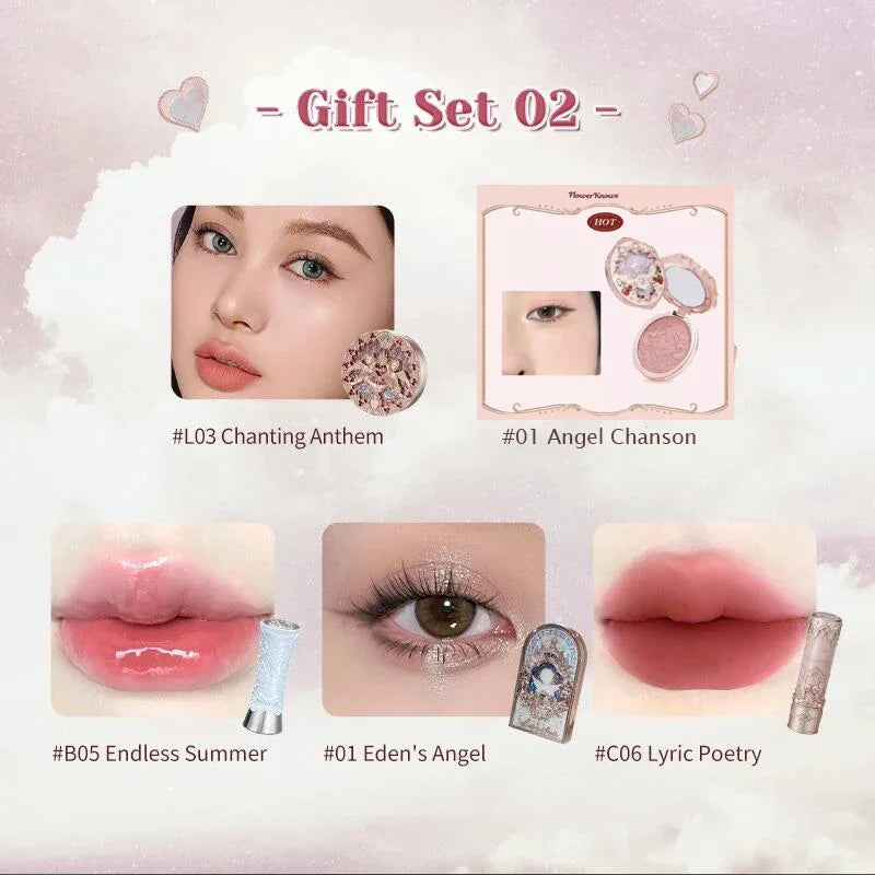 Professional Makeup Kit 5-Piece Gift Set with Mermaid Eyeshadow and Lipstick