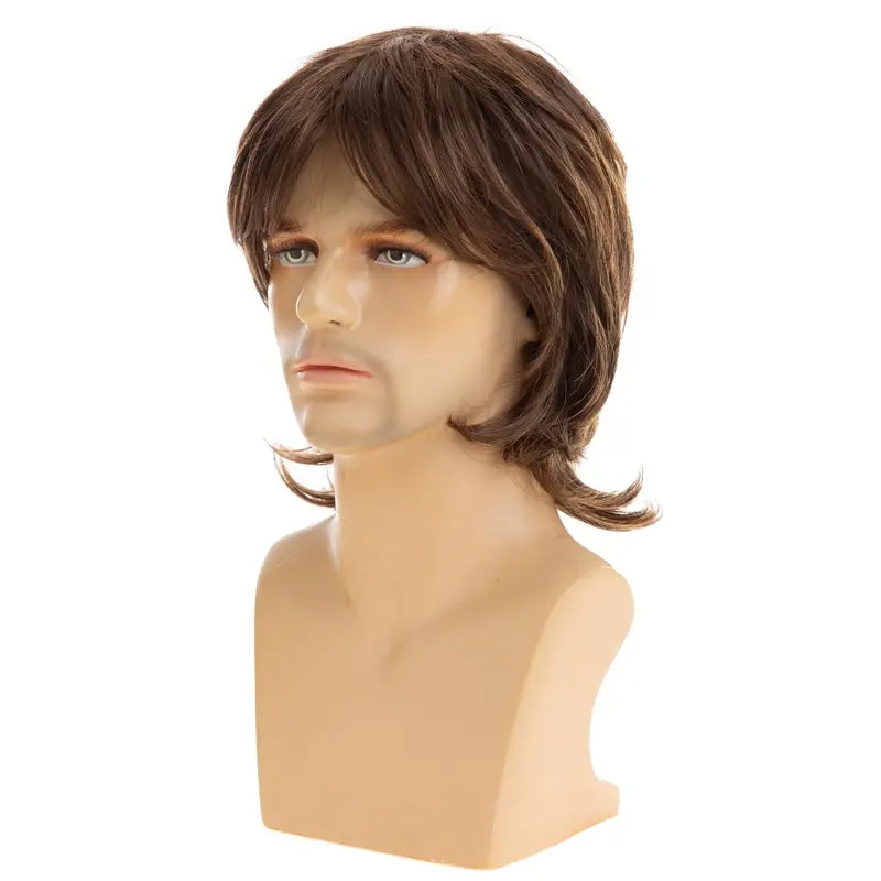 Men's Brown Synthetic Wig for Cosplay & Parties - Realistic, Youthful Style