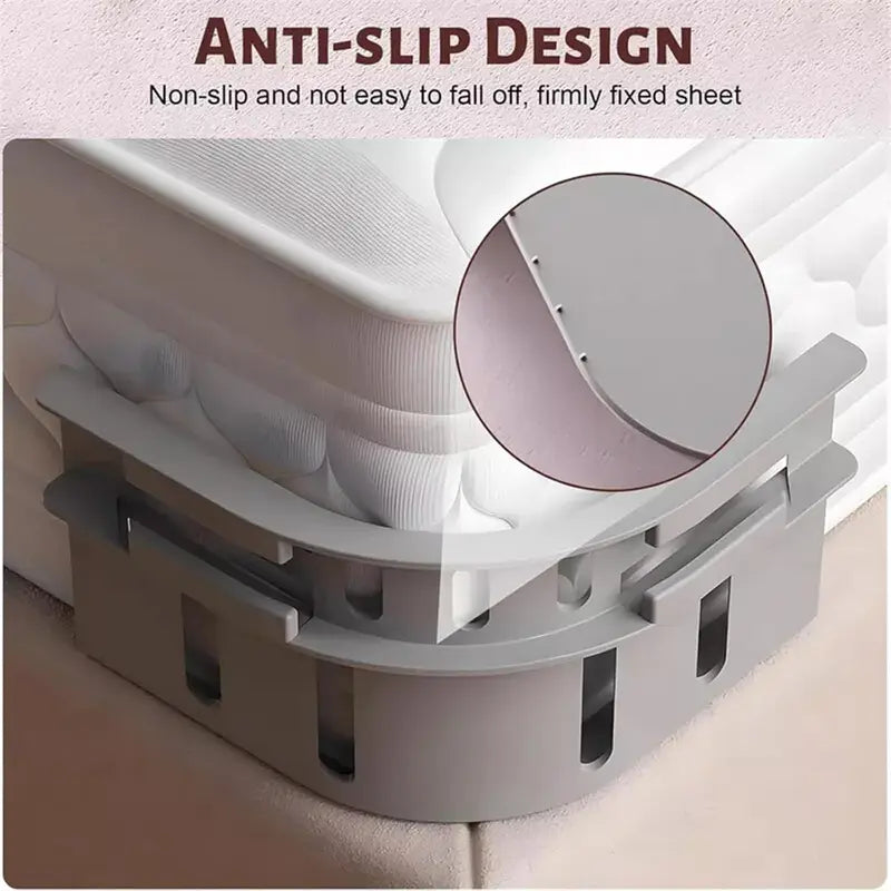 Bed Sheet Holder 4-Pack Elastic Straps for Mattress Fit & Wrinkle-Free Sleep