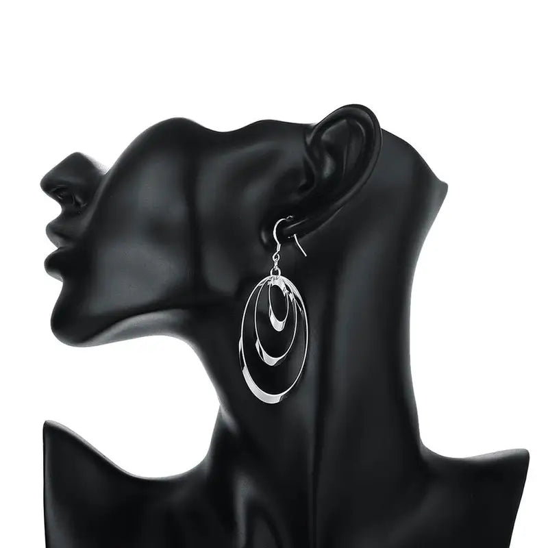 925 Sterling Silver Earrings for Women and Girls Round Charm Jewelry Wedding Engagement