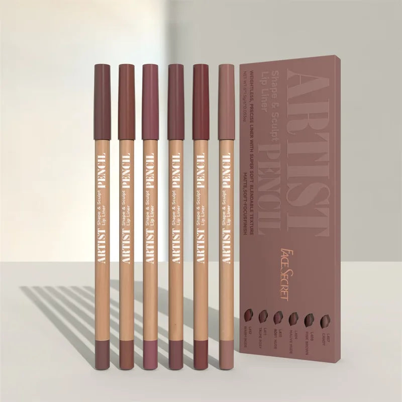 Lip Liner Pencil Set - Precise, Soft Blendable Matte Shades for Lip Makeup