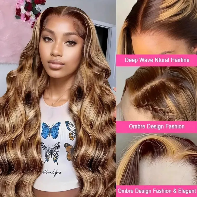 Body Wave Human Hair Wigs with HD Transparent Lace Frontal - Multiple Colors & Lengths