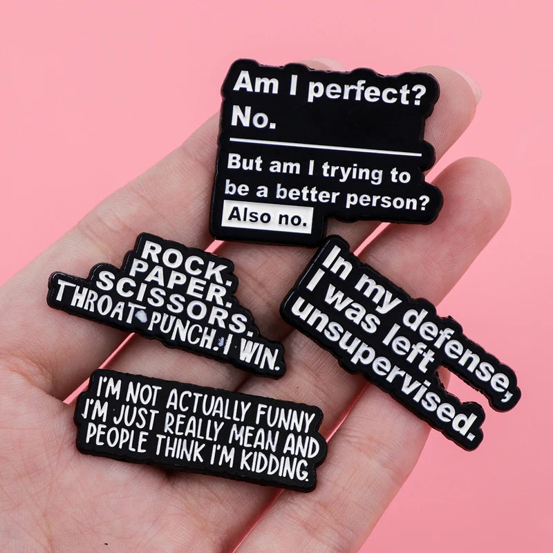 Funny Skeleton Quotes Enamel Pins Women Men Brooches Lapel Badge Accessories Gift