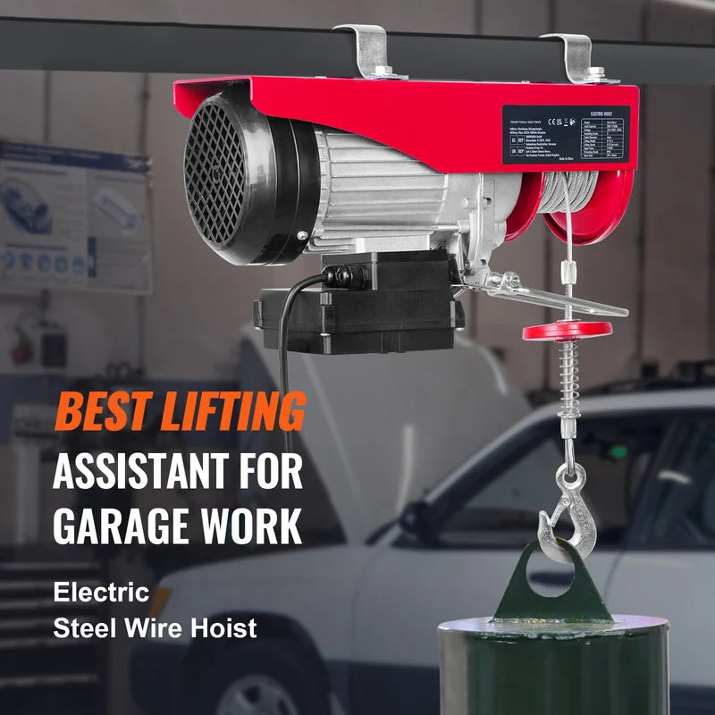 Electric Hoist 400-1000kg Crane Lifter with Remote Control for Garage, Boat, Car