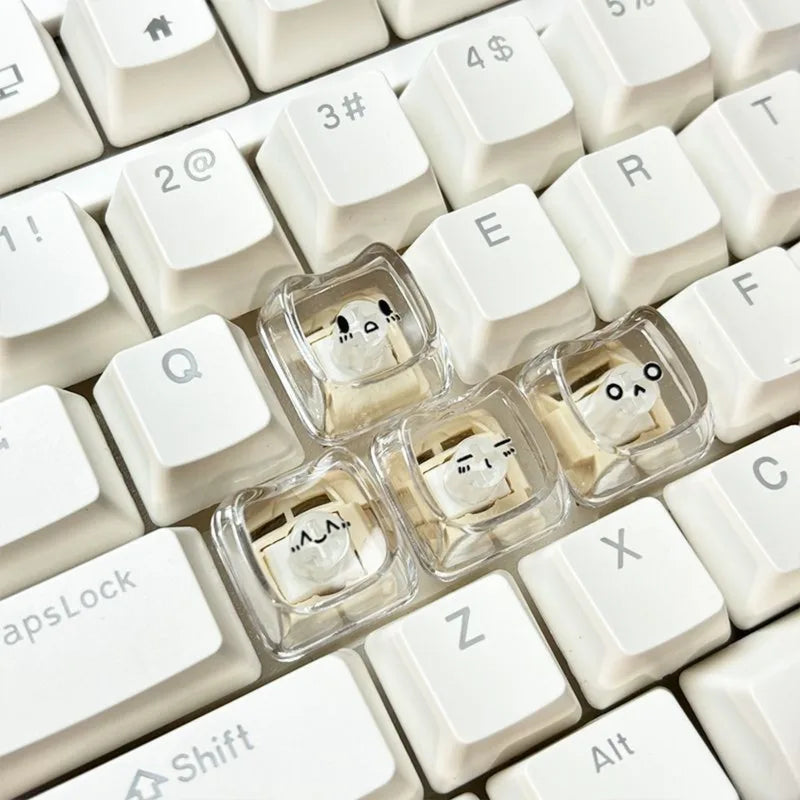 Cute Cat Profile WASD Keycap Set for Mechanical Keyboard - Multiple Colors