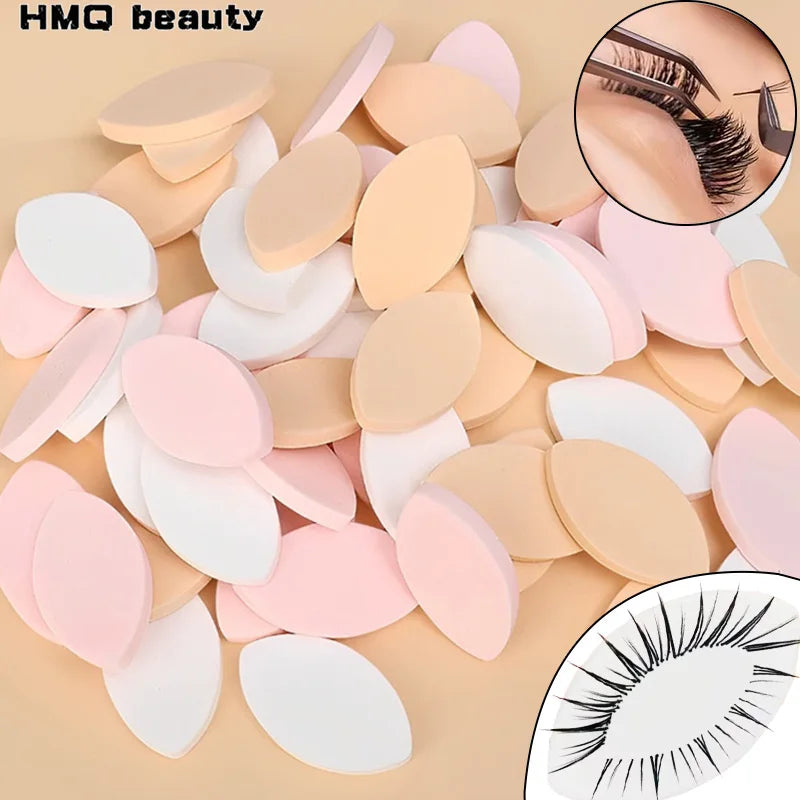 10-50pcs Reusable False Eyelash Extension Sponge Pads - Beginner Makeup Supplies
