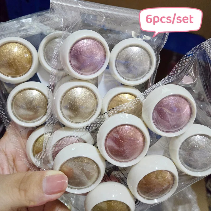 6 Pcs Mirror Chrome Effect Metallic Dust for Nails Baby Pink Gold Silver Glitter Powder