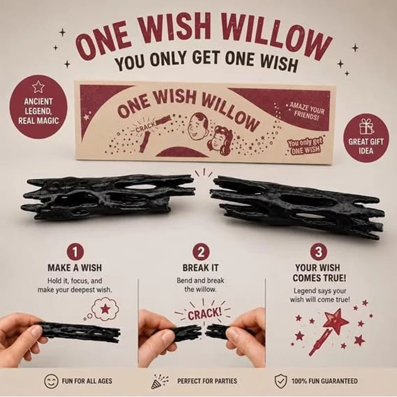 Wishing Willow Stick Lucky Charm - Breakable Magic Wish-Making Stick in Box