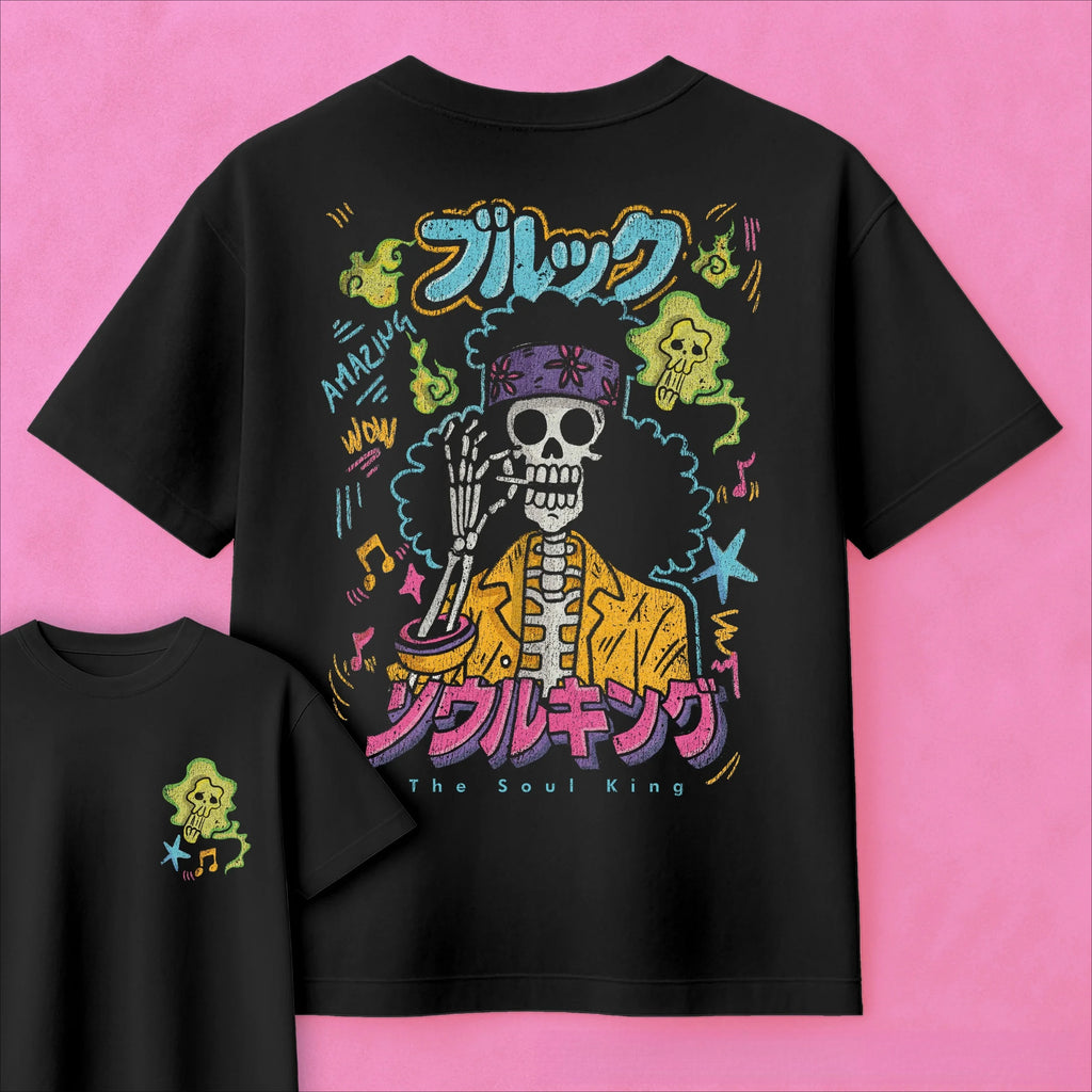 Kids Summer Anime Brook The Soul King Cotton Short-Sleeved T-Shirt