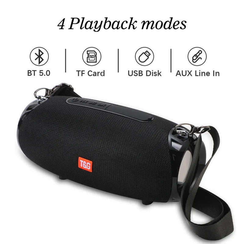Portable Bluetooth Speaker 10W Wireless Sound Box with FM Radio & TF Card Support